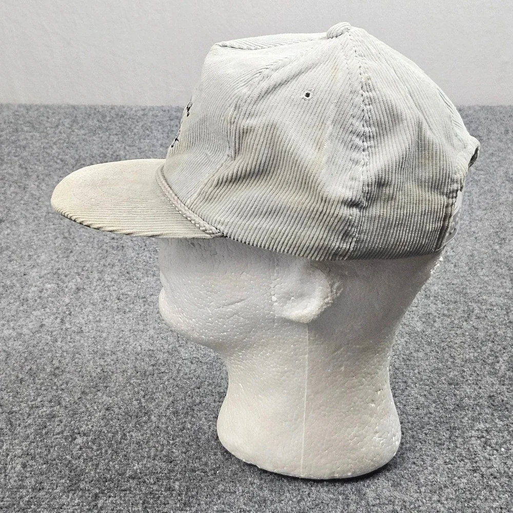 Vintage American Quality Corduroy Hat Gray Patina Advon Inc Snapback Rope 80s